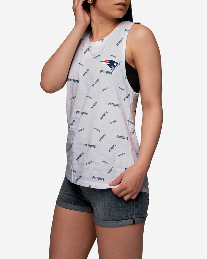 New England Patriots Womens Mini Wordmark Sleeveless Top FOCO S - FOCO.com