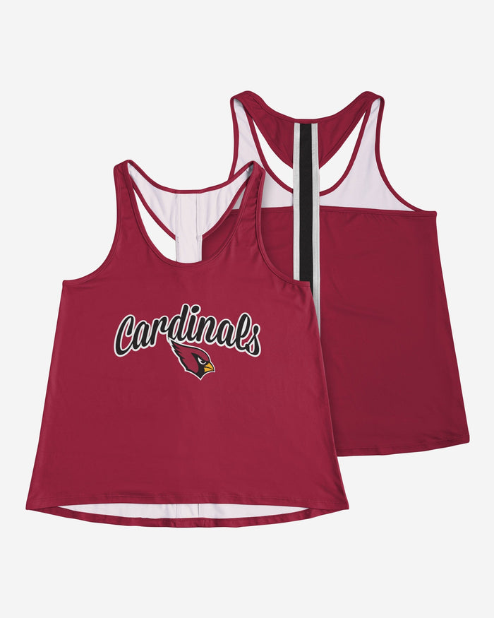 Arizona Cardinals Womens Wordmark Team Stripe Sleeveless Top FOCO - FOCO.com