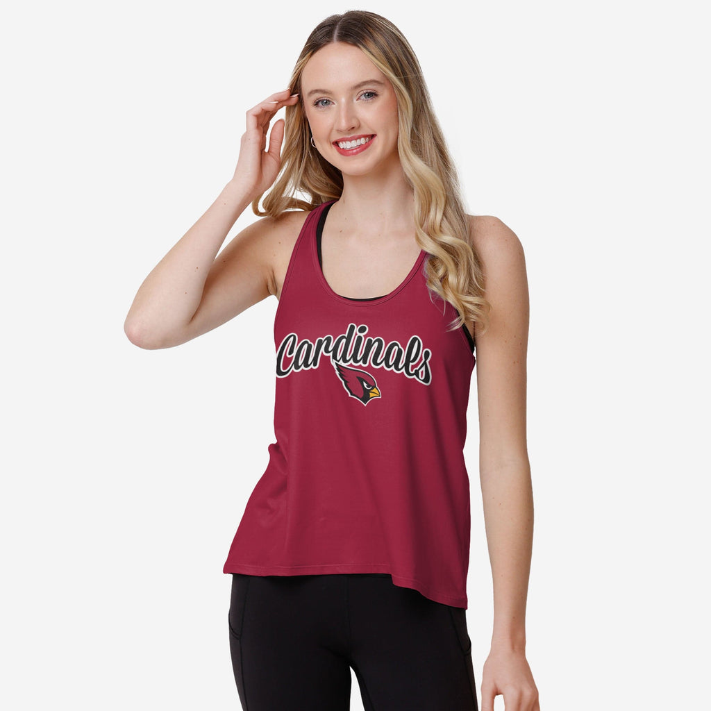 Arizona Cardinals Womens Wordmark Team Stripe Sleeveless Top FOCO S - FOCO.com