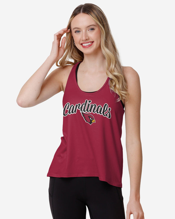 Arizona Cardinals Womens Wordmark Team Stripe Sleeveless Top FOCO S - FOCO.com