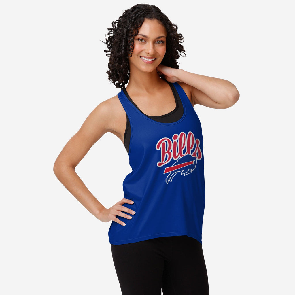 Buffalo Bills Womens Wordmark Team Stripe Sleeveless Top FOCO S - FOCO.com