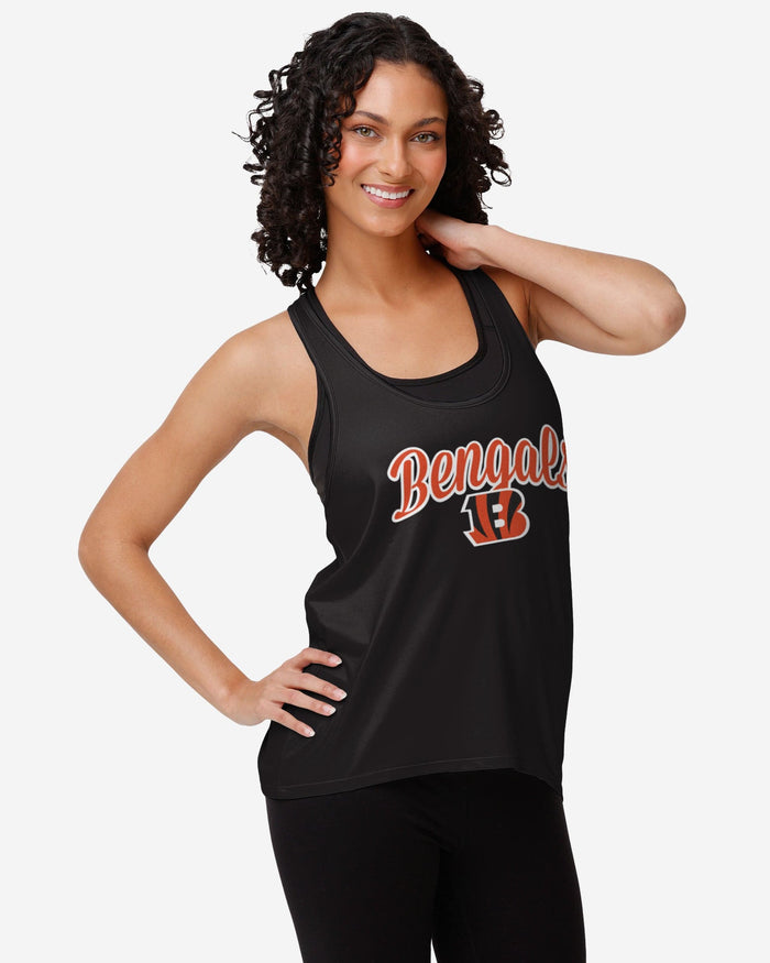 Cincinnati Bengals Womens Wordmark Team Stripe Sleeveless Top FOCO S - FOCO.com