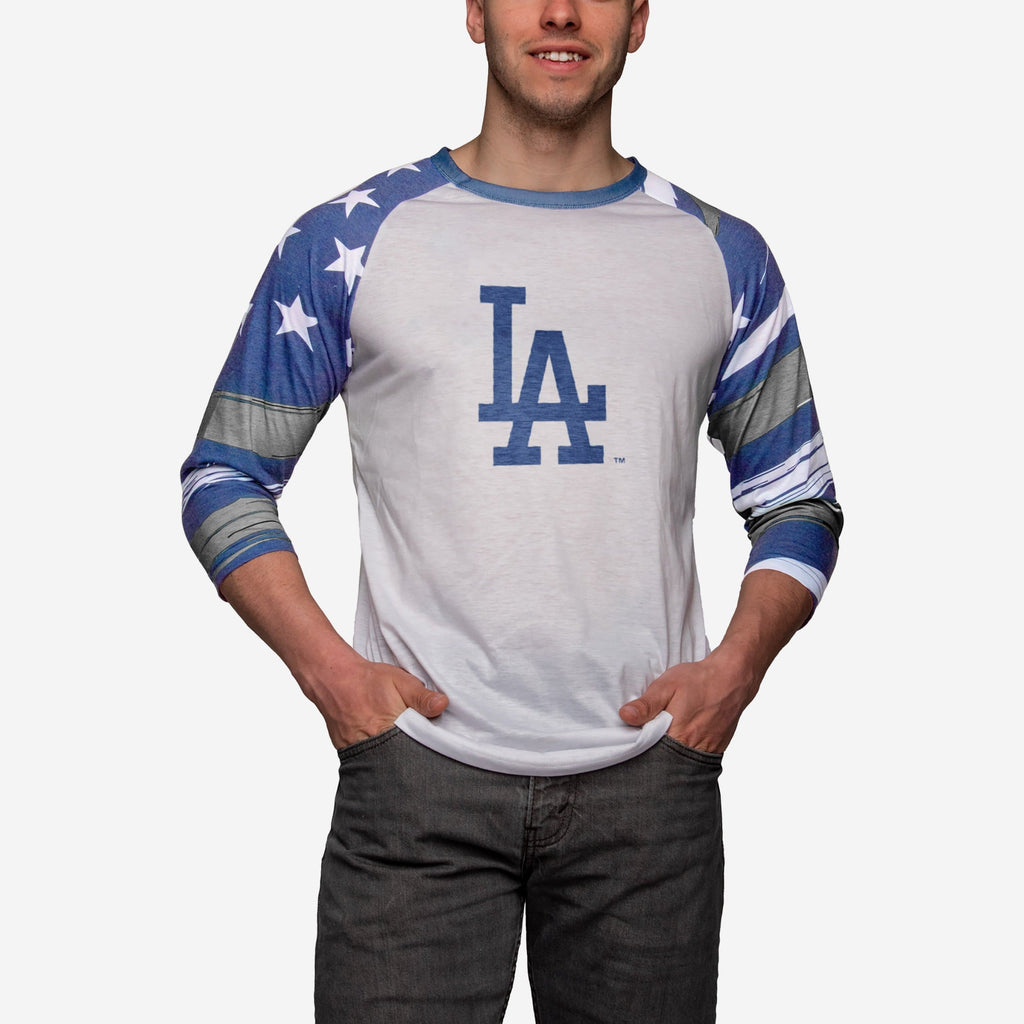 Los Angeles Dodgers Americana Raglan T-Shirt FOCO S - FOCO.com