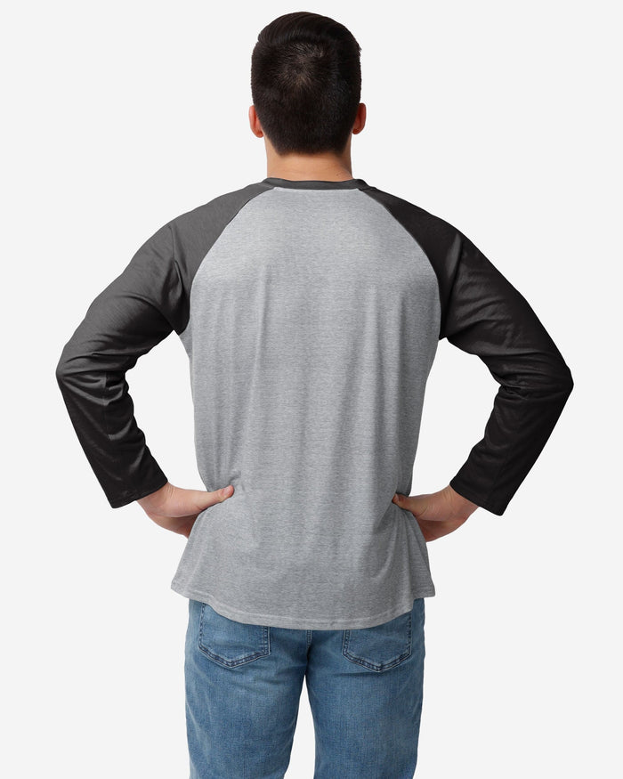 Las Vegas Raiders Gray Big Logo Raglan T-Shirt FOCO - FOCO.com