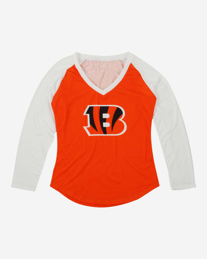 Cincinnati Bengals Womens Big Logo Solid Raglan Shirt FOCO - FOCO.com