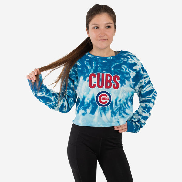 Los Angeles Dodgers Womens Tie-Dye Rush Cropped Sweater FOCO