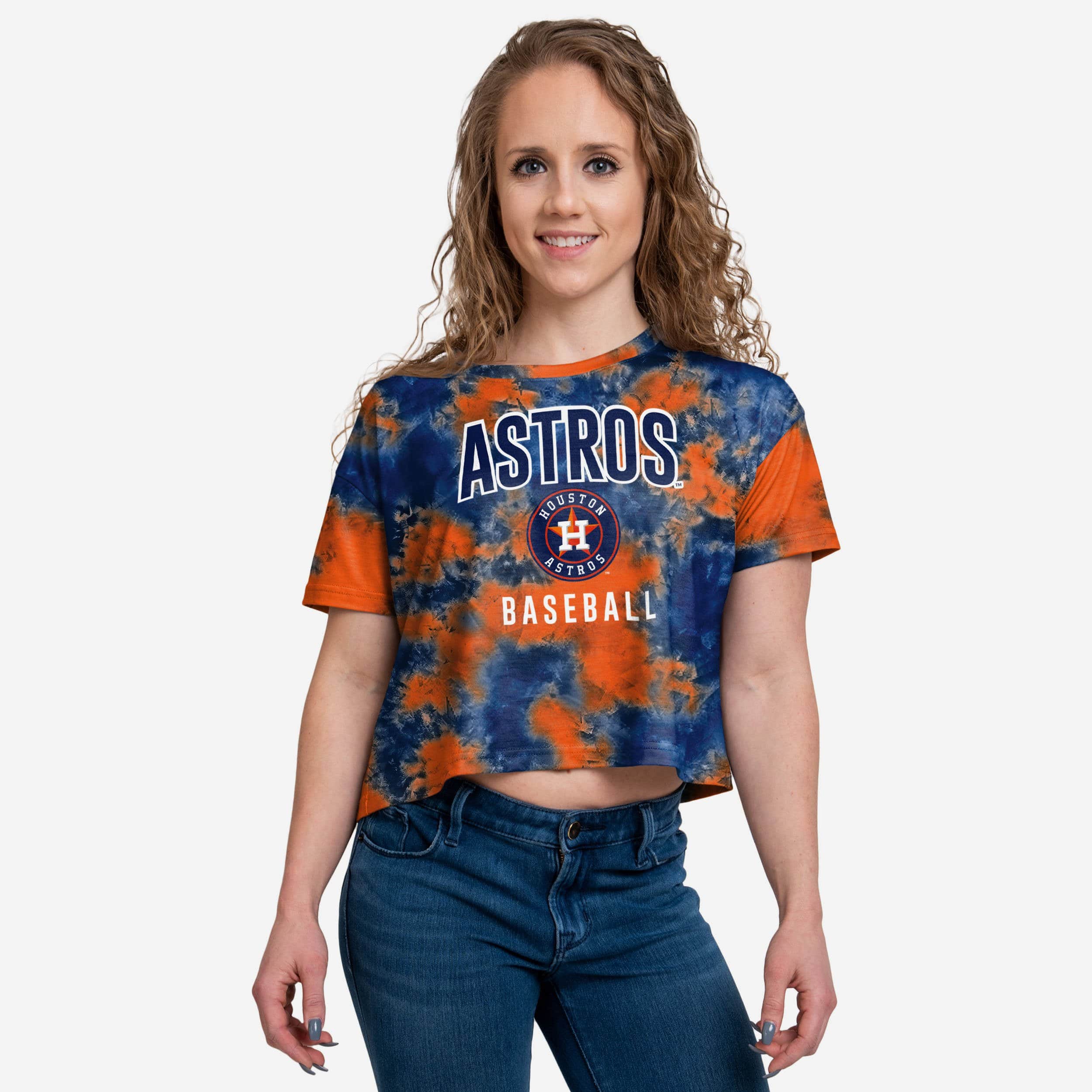 FOCO Denver Broncos NFL Womens Pastel Tie-Dye Crop Top