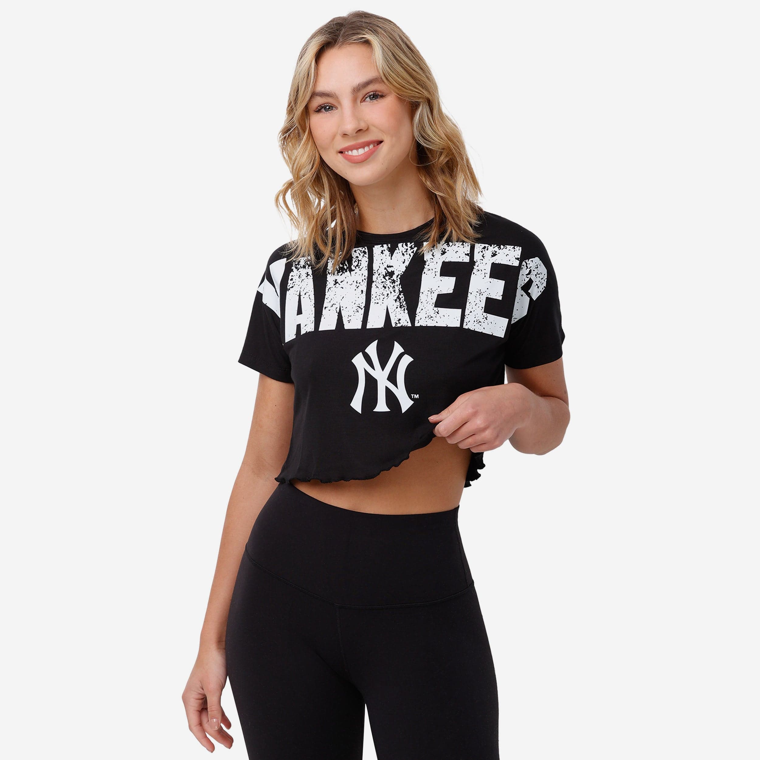 NY Yankees Ladies Stripe Crop Tee – Kingdom&Co