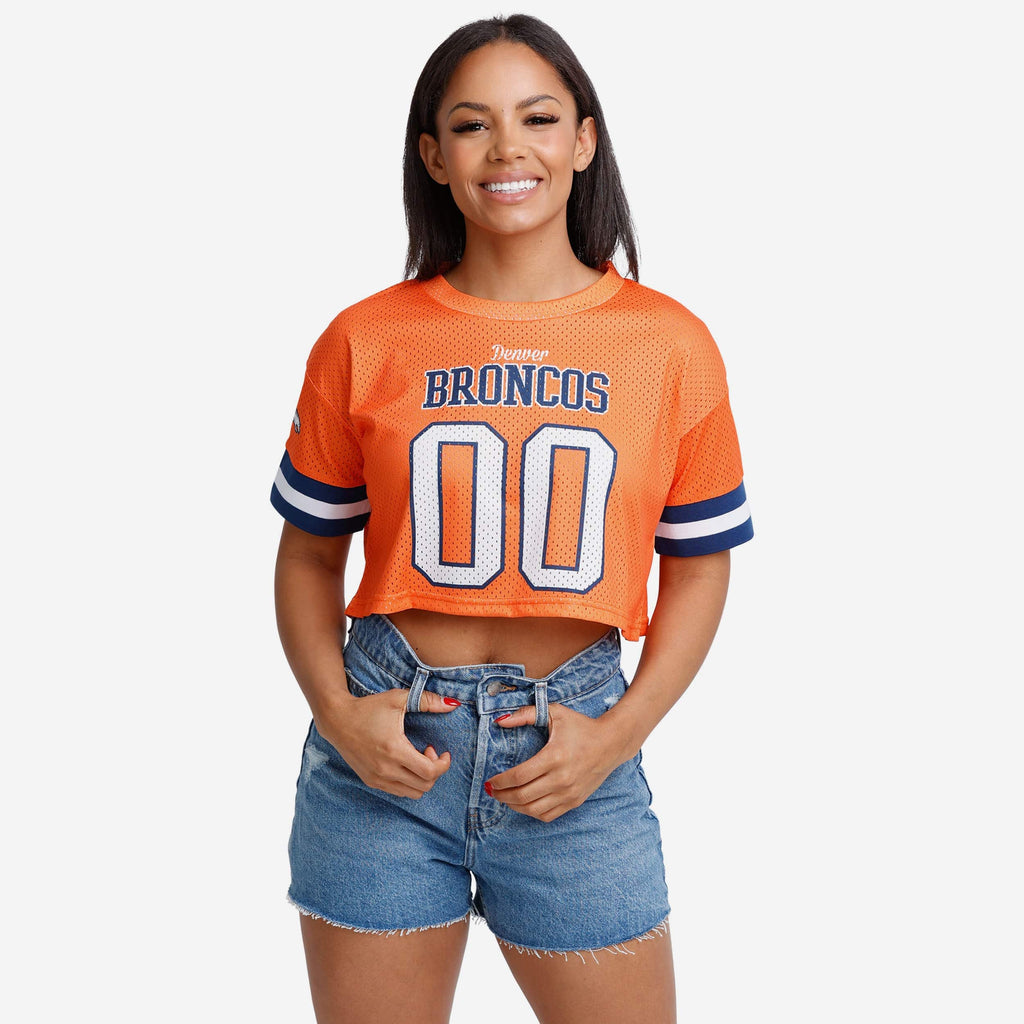 Denver Broncos Womens Gameday Mesh Crop Top FOCO S - FOCO.com