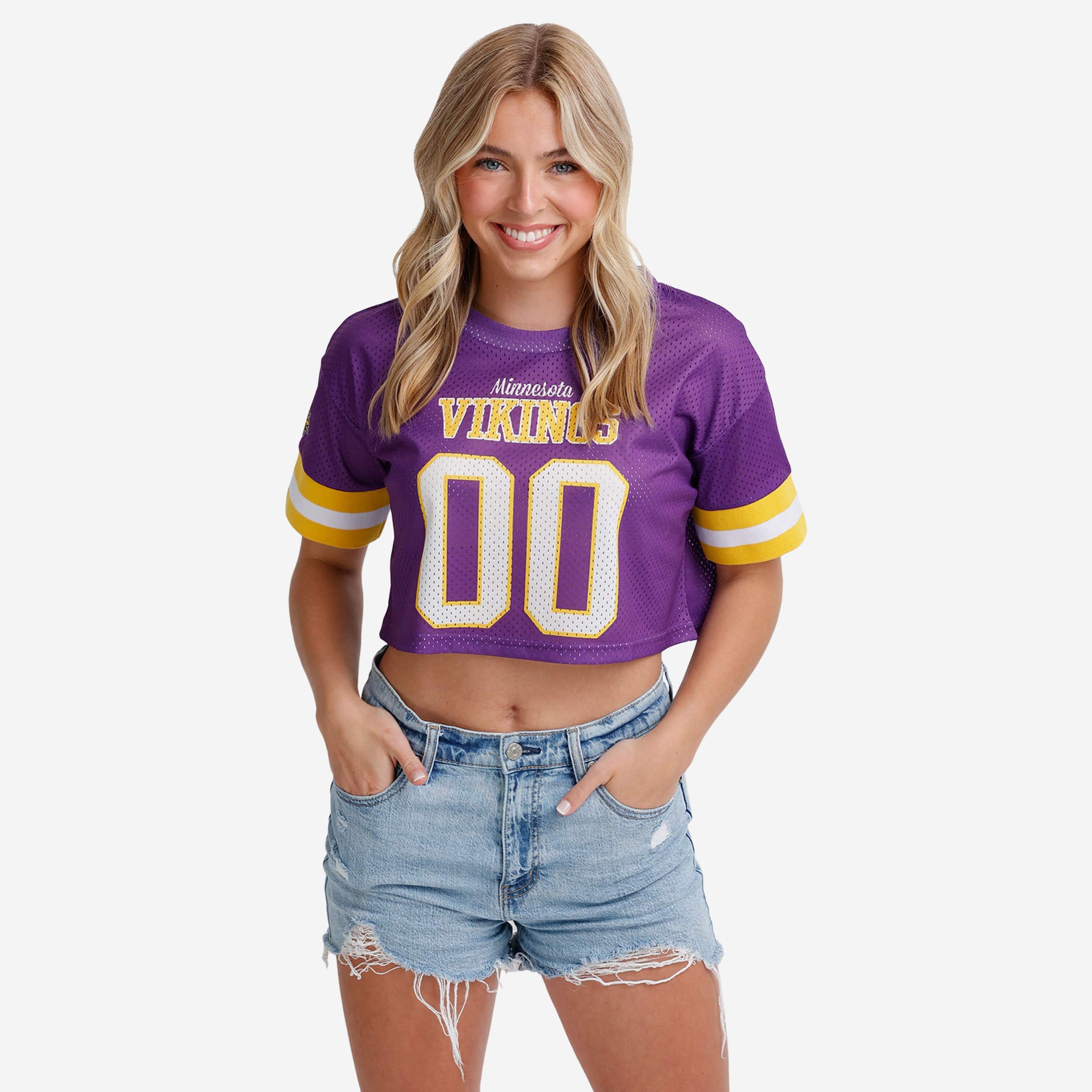 FOCO Minnesota Vikings NFL Womens Big Wordmark Long Sleeve Henley