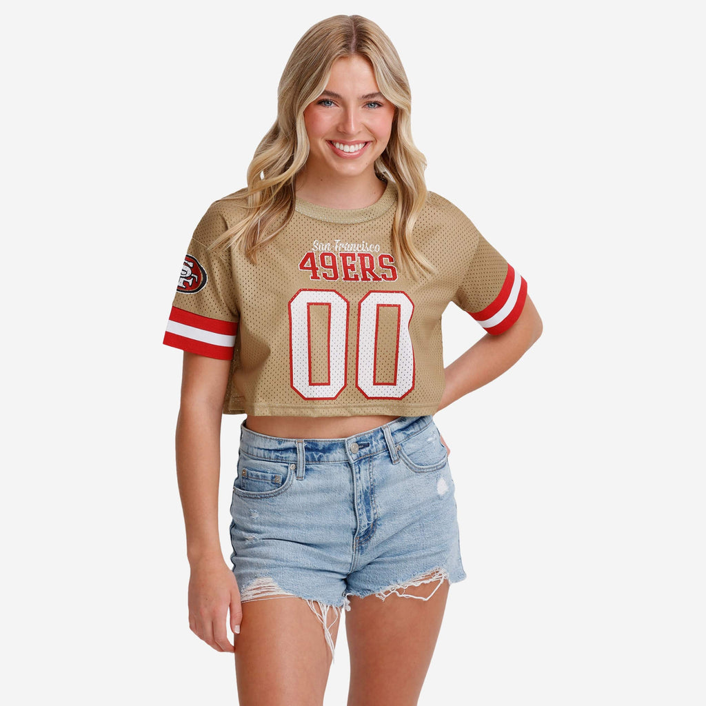 San Francisco 49ers Womens Gameday Mesh Crop Top FOCO S - FOCO.com