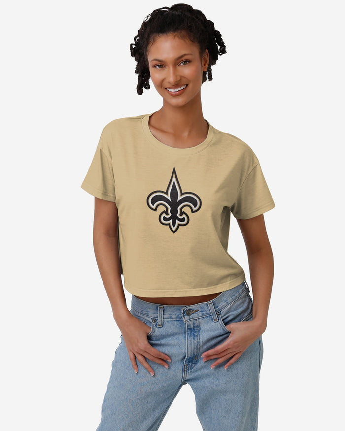 New Orleans Saints Womens Alternate Team Color Crop Top FOCO S - FOCO.com