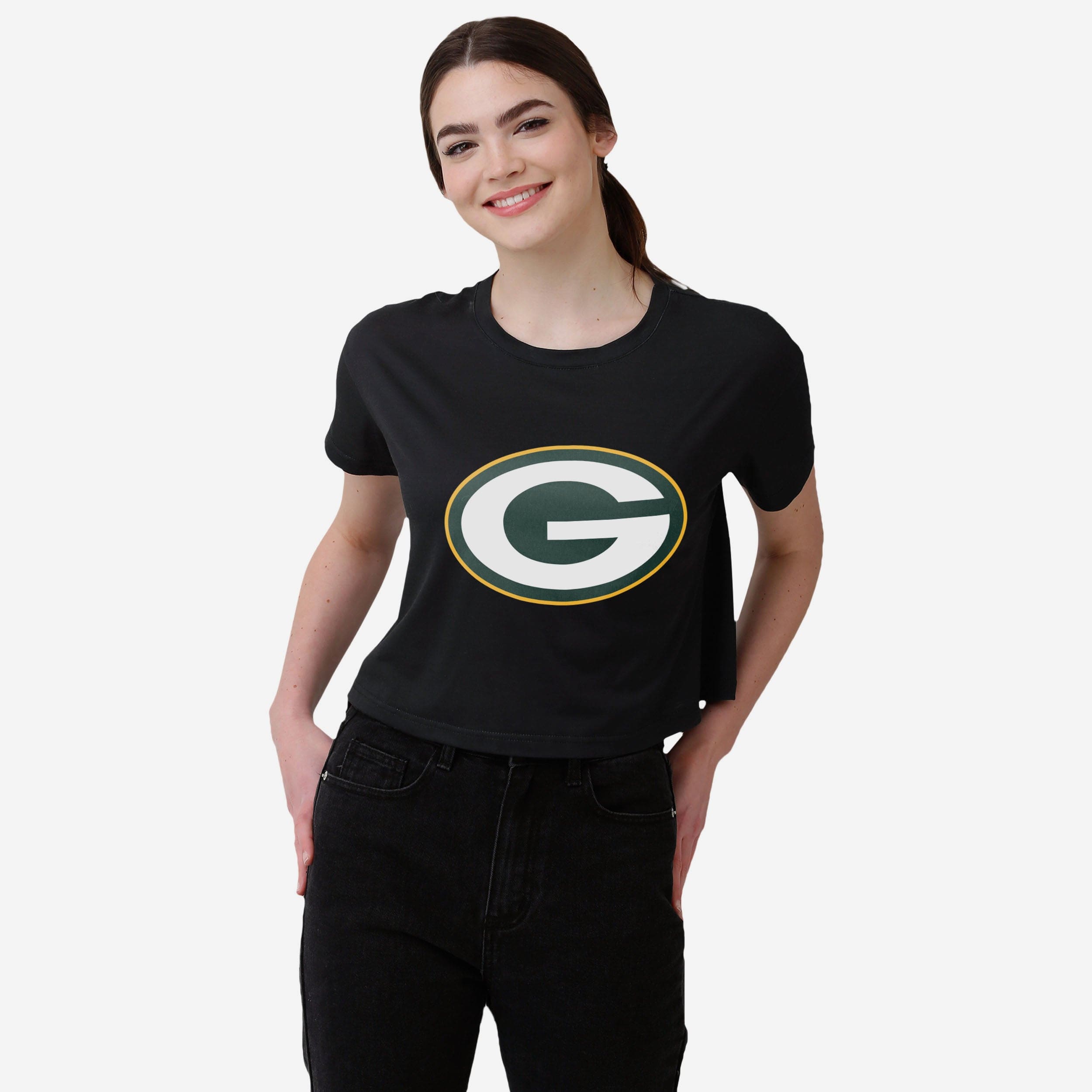 Women's Green Bay Packers FOCO White/Green Ugly V-Neck