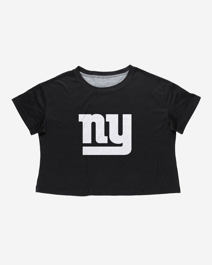 New York Giants Womens Black Big Logo Crop Top FOCO - FOCO.com