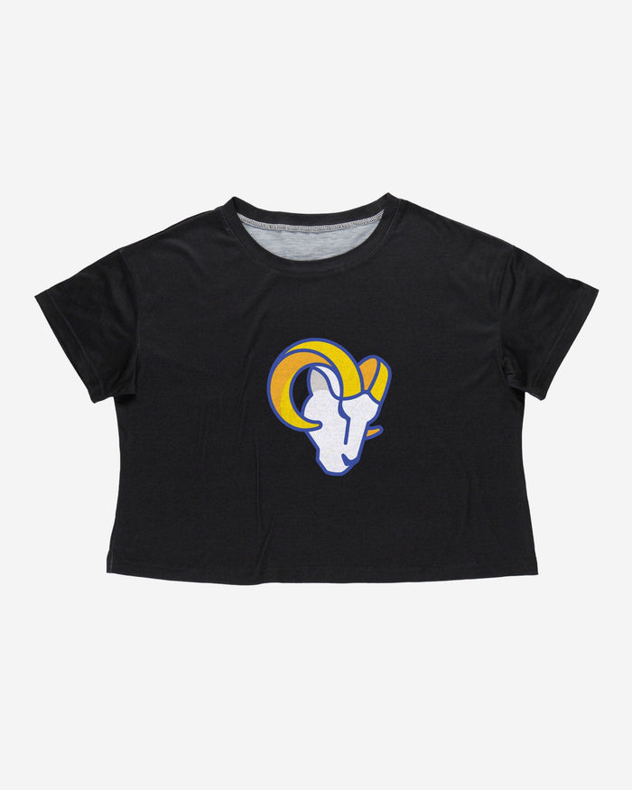 Los Angeles Rams Womens Black Big Logo Crop Top FOCO - FOCO.com