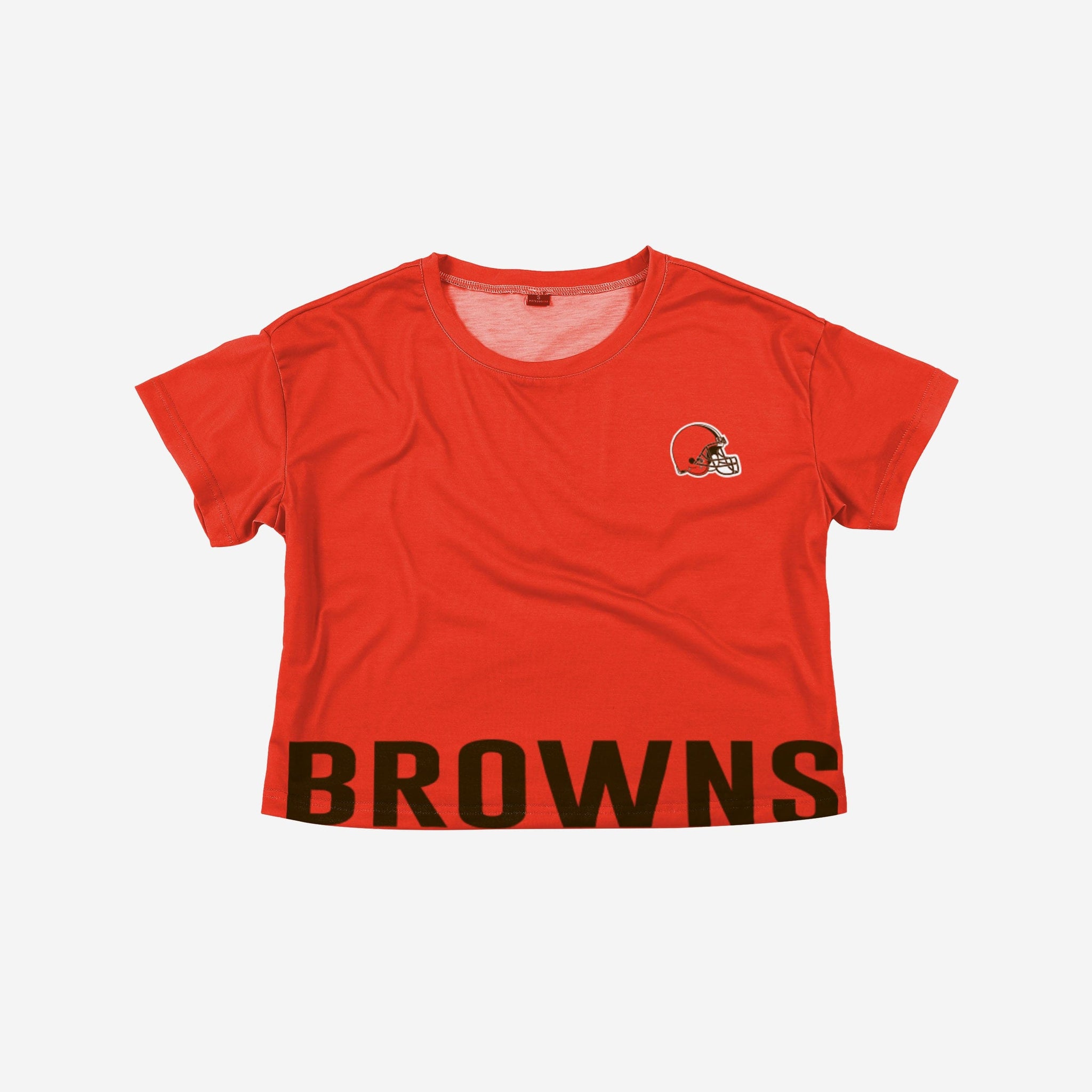 Cleveland Browns Womens Solid Big Logo Crop Top