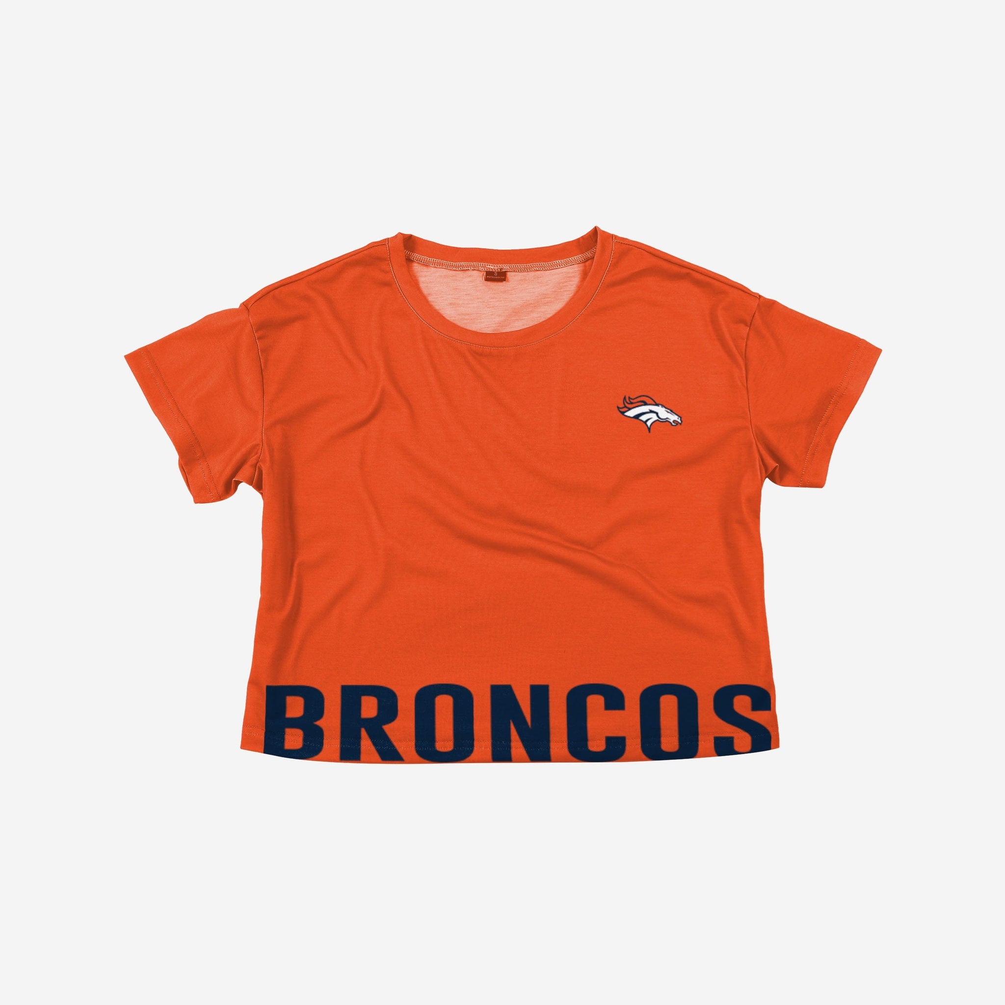 Women's FOCO Orange Denver Broncos Ugly Holiday Cropped Sweater