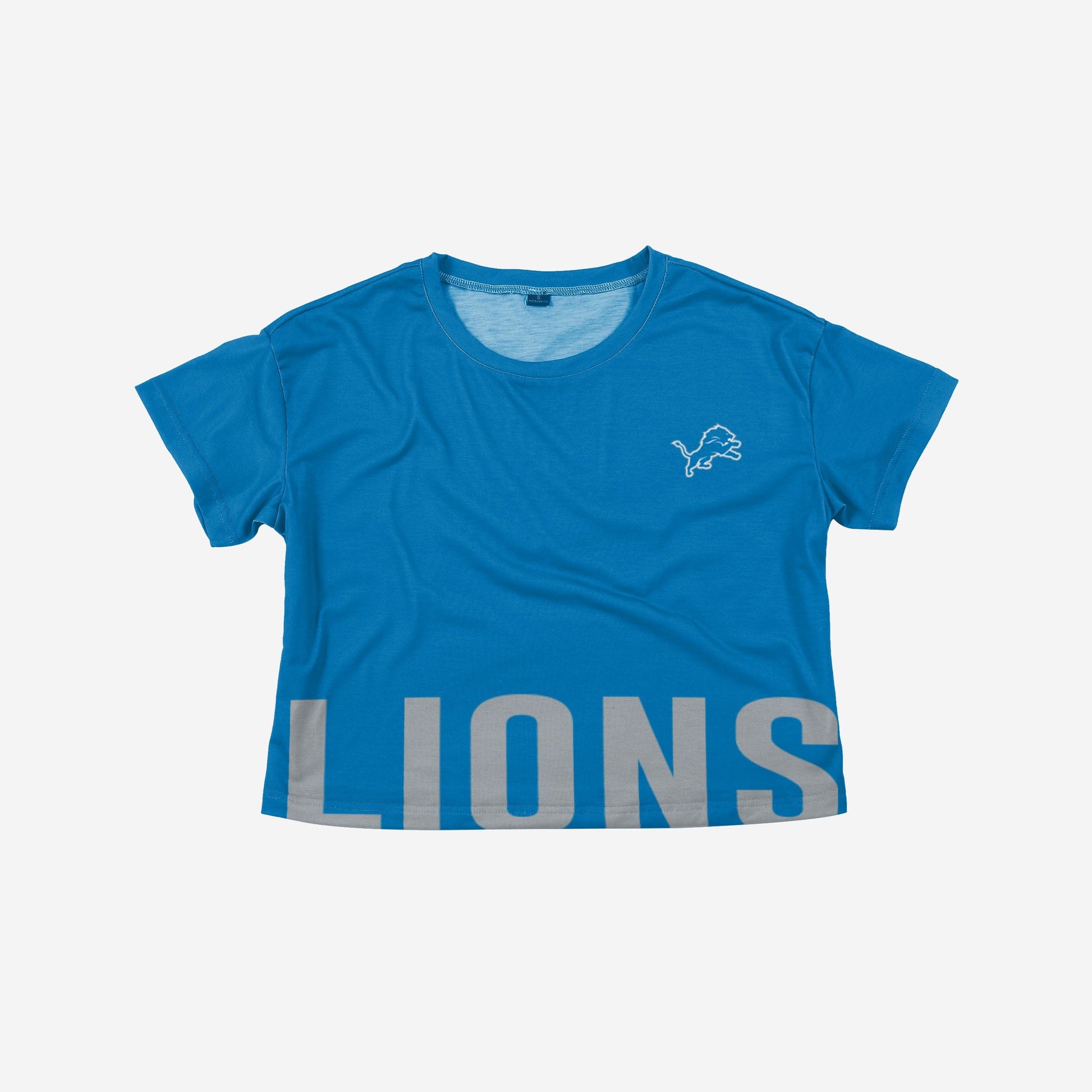 Detroit Lions Distressed Bleached Cropped Tank Top Womens 