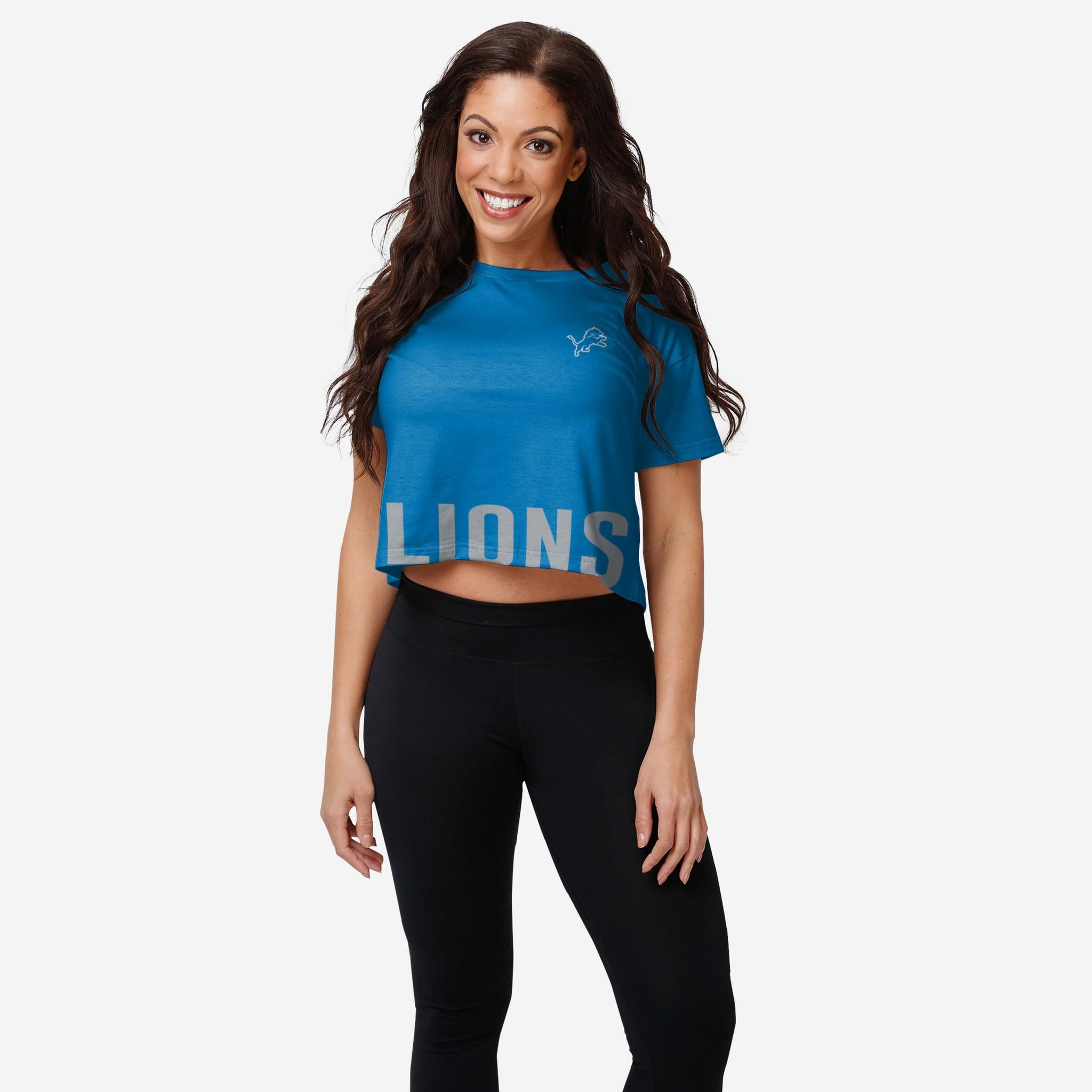 : FOCO Womens NFL Team Logo Ladies Fashion Crop Top Shirt