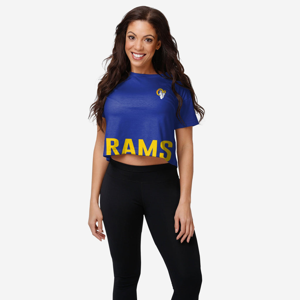 Los Angeles Rams Womens Bottom Line Crop Top FOCO S - FOCO.com