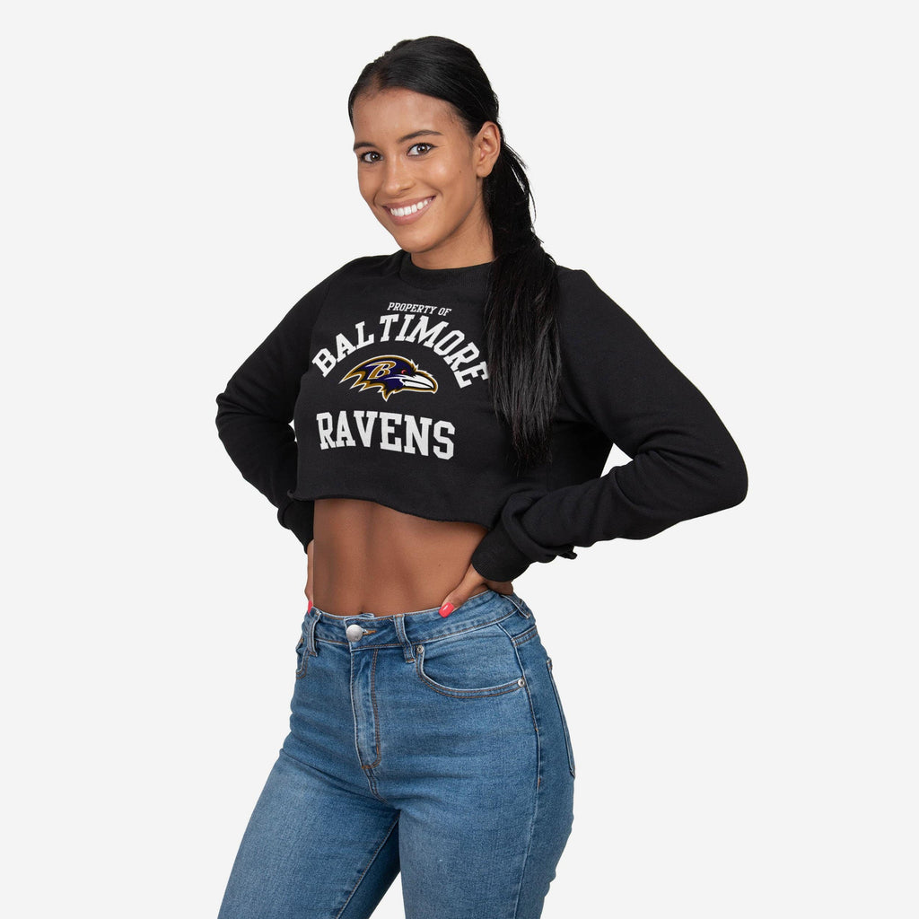 Baltimore Ravens Womens Cropped Team Crewneck FOCO S - FOCO.com