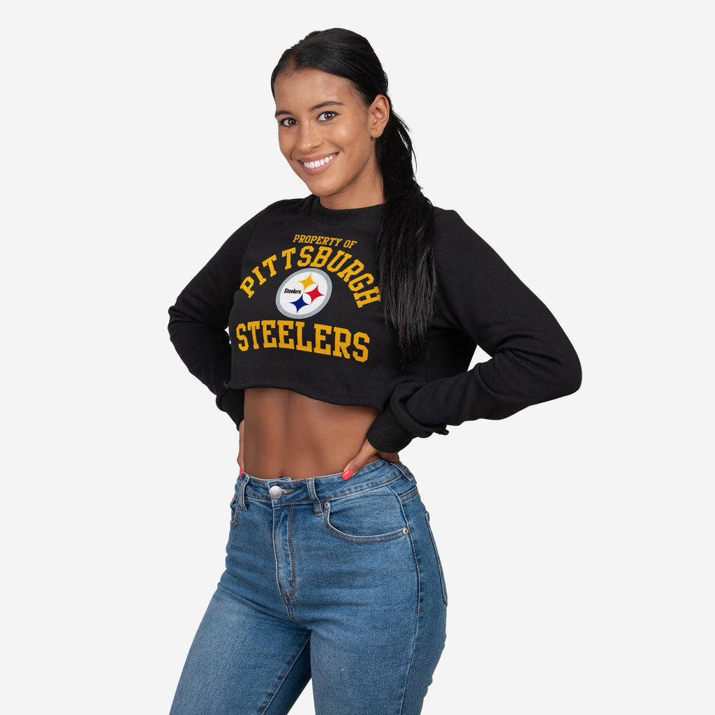 Pittsburgh Steelers Womens Cropped Team Crewneck FOCO S - FOCO.com