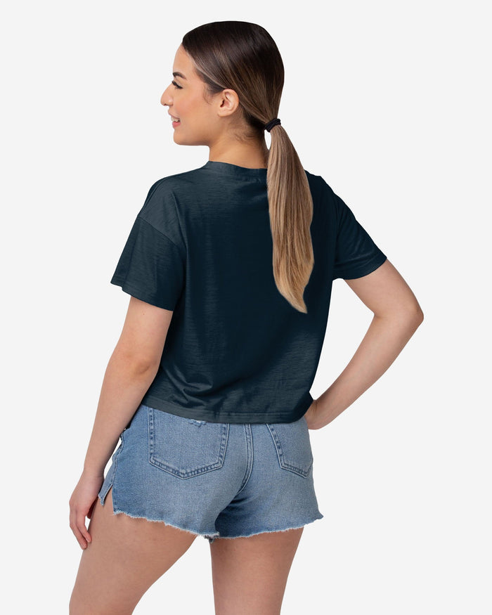 Chicago Bears Womens Solid Big Logo Crop Top FOCO - FOCO.com