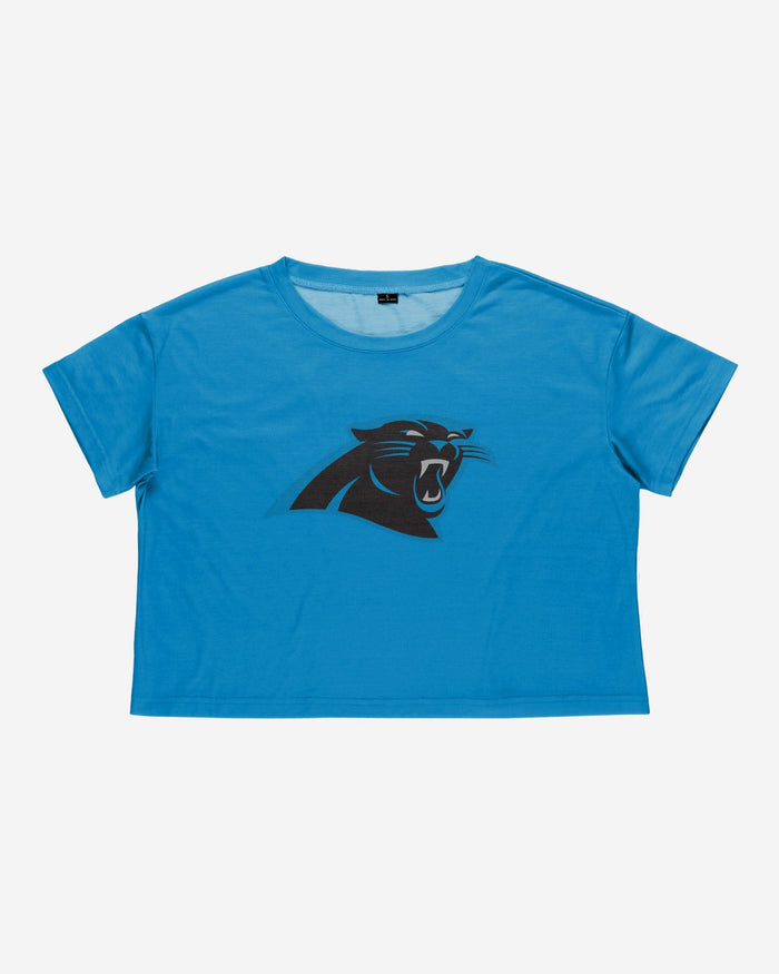 Carolina Panthers Womens Solid Big Logo Crop Top FOCO - FOCO.com