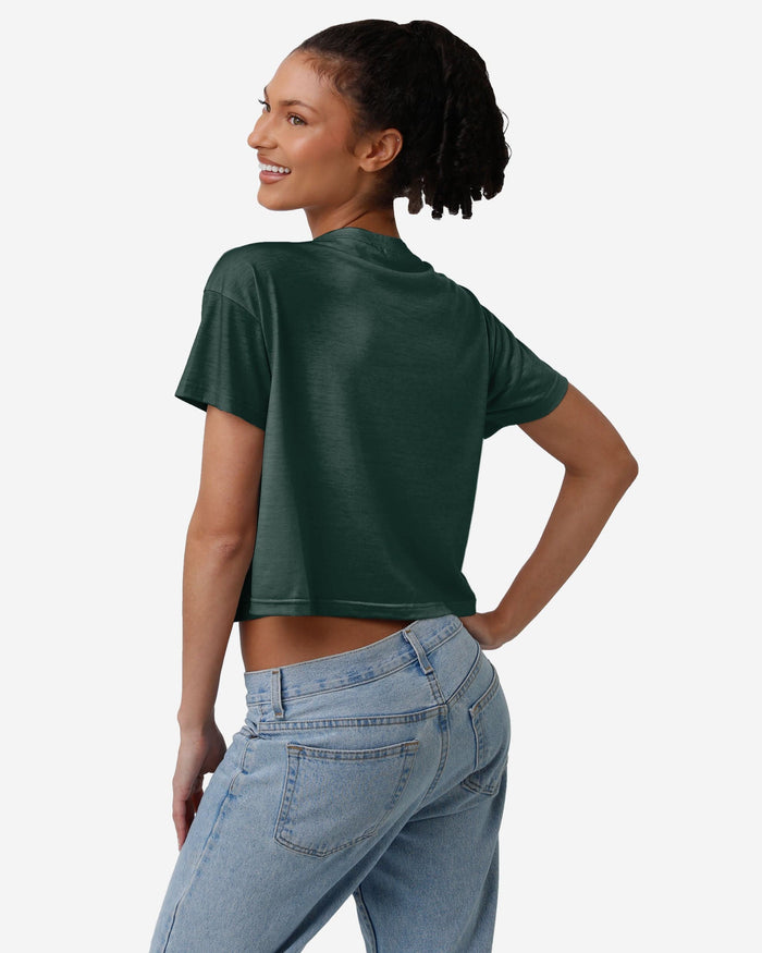 Green Bay Packers Womens Solid Big Logo Crop Top FOCO - FOCO.com