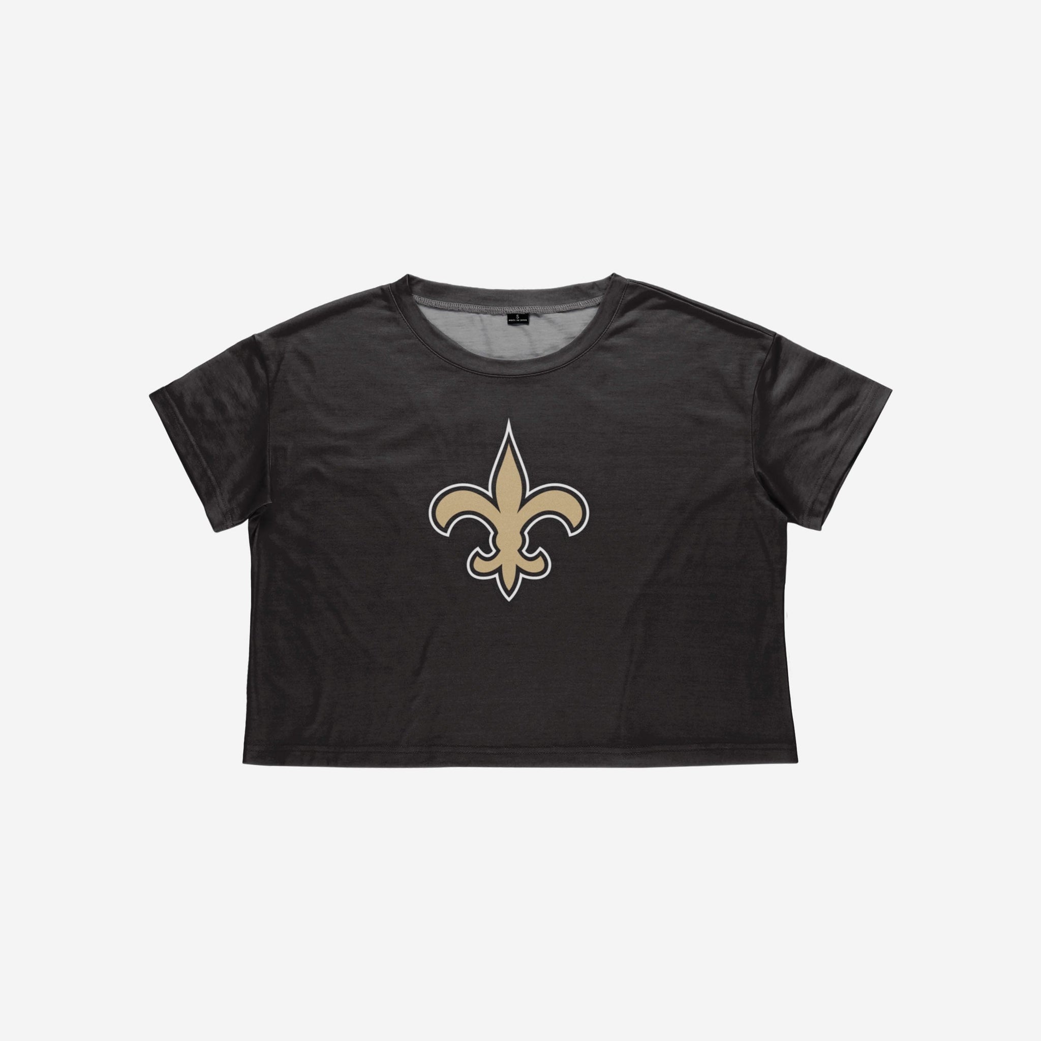 New Orleans Saints Womens Distressed Wordmark Crop Top FOCO