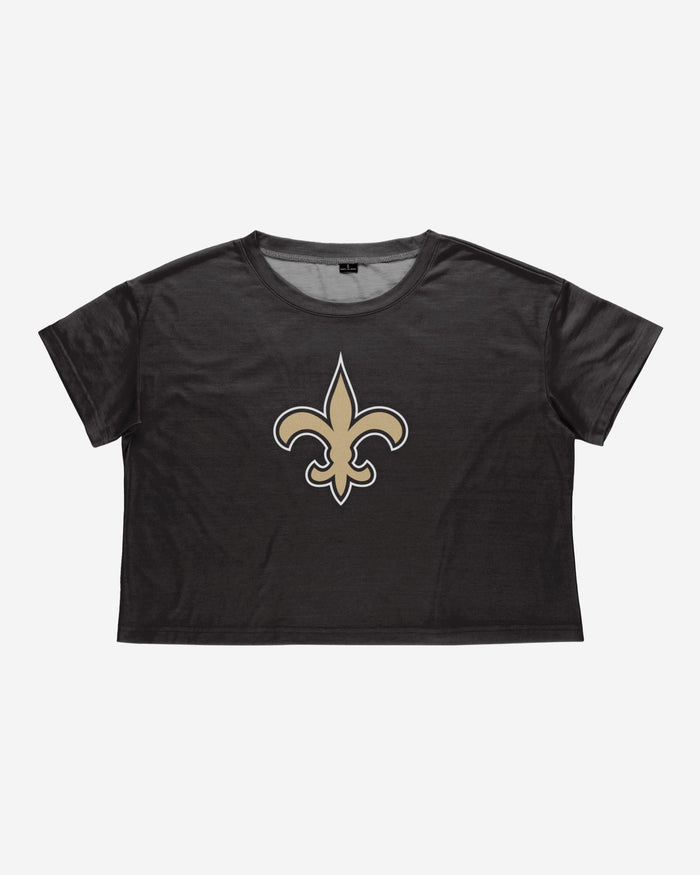 New Orleans Saints Womens Solid Big Logo Crop Top FOCO - FOCO.com