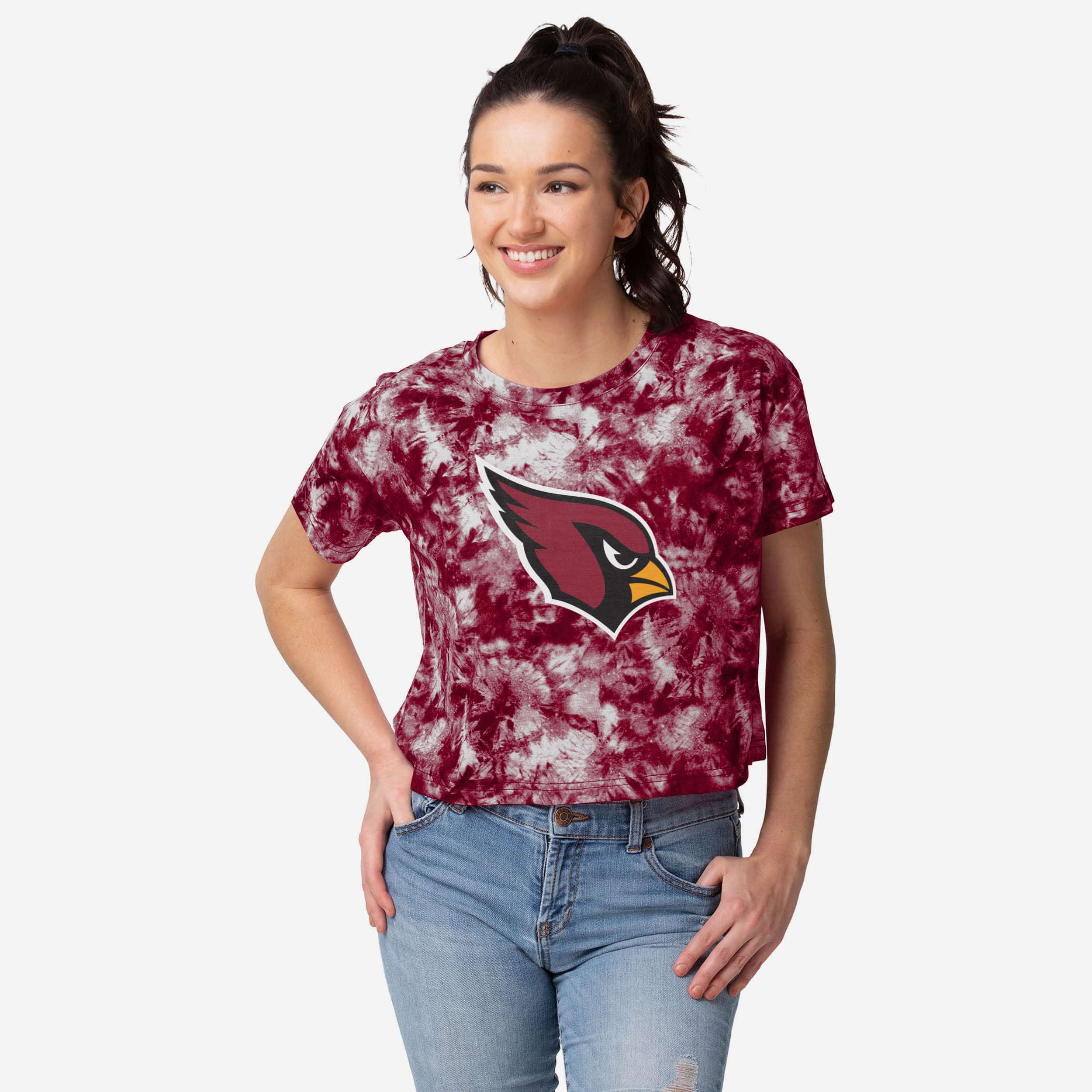 Arizona Cardinals NFL Womens Solid Big Logo Crop Top