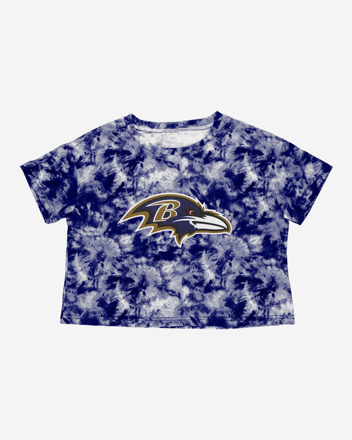 Baltimore Ravens Womens Tie-Dye Big Logo Crop Top FOCO - FOCO.com