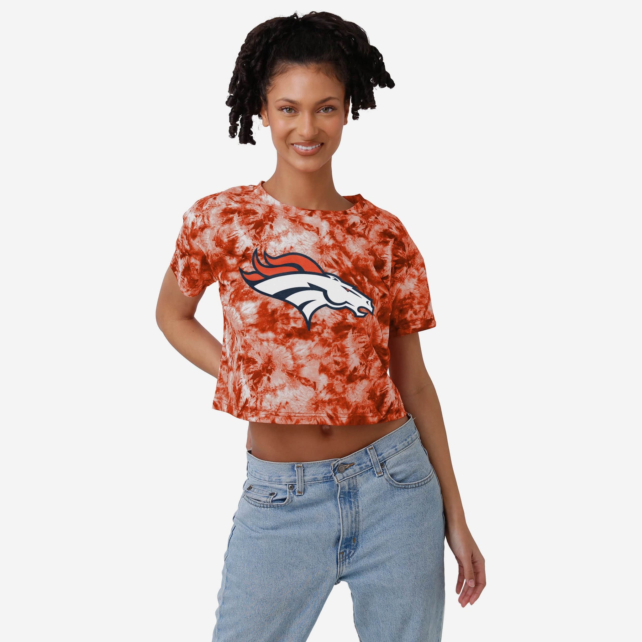 FOCO San Francisco 49ers NFL Womens Highlight Tie-Dye Crop Top - L