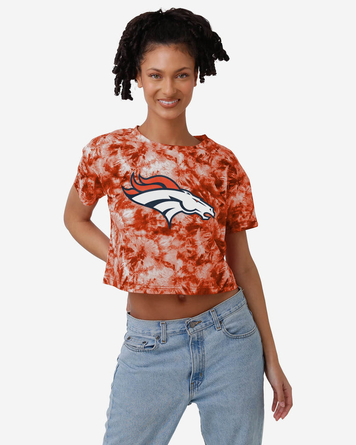 Denver Broncos Womens Tie-Dye Big Logo Crop Top FOCO S - FOCO.com