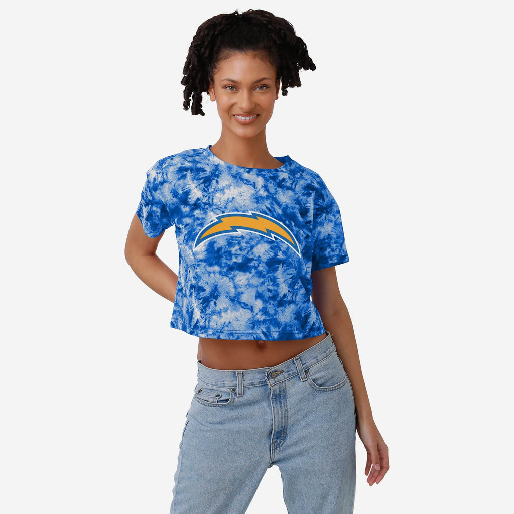 Los Angeles Chargers Womens Tie-Dye Big Logo Crop Top FOCO S - FOCO.com