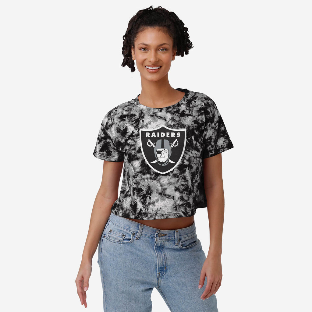 Las Vegas Raiders Womens Tie-Dye Big Logo Crop Top FOCO S - FOCO.com