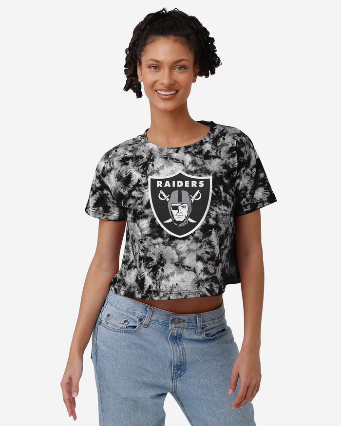 Las Vegas Raiders Womens Tie-Dye Big Logo Crop Top FOCO S - FOCO.com