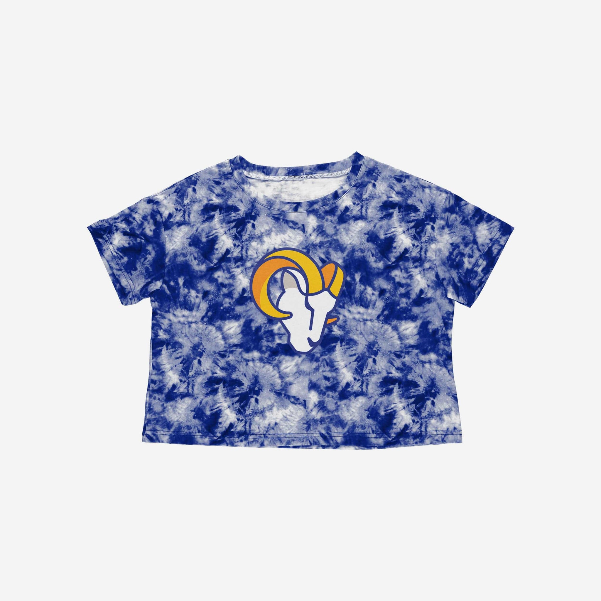 Nfl Los Angeles Rams Girls' Short Sleeve Tie-dye Fashion Crop T