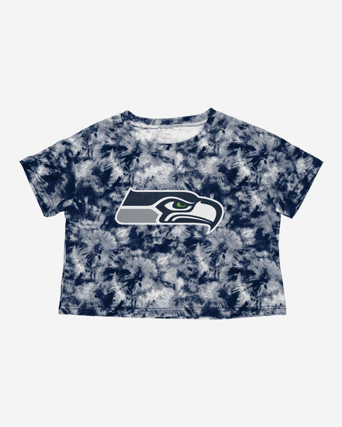 Seattle Seahawks Womens Tie-Dye Big Logo Crop Top FOCO - FOCO.com