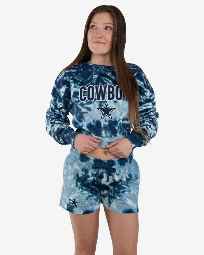 Dallas Cowboys Womens Tie-Dye Rush Cropped Sweater FOCO