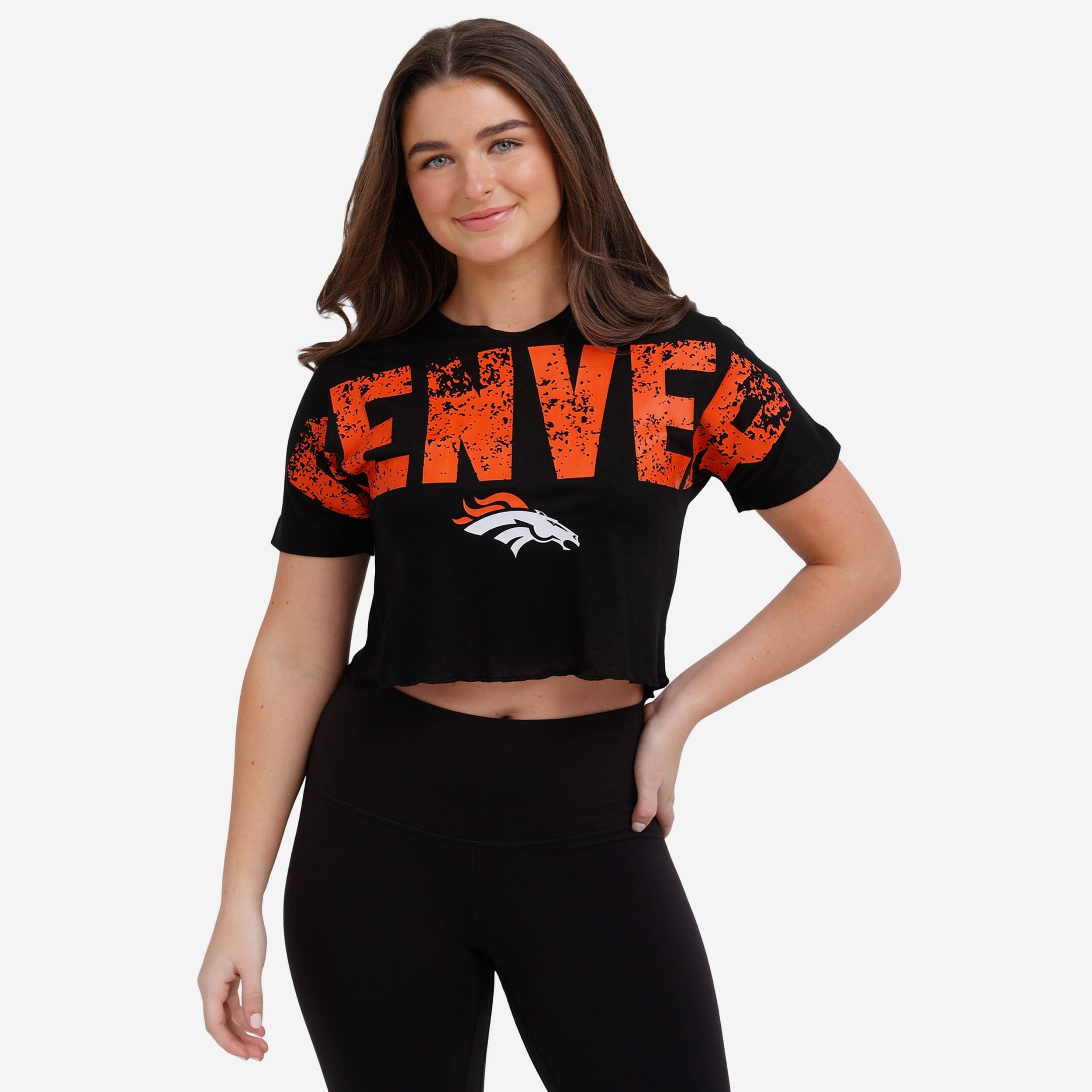 Denver Broncos Womens Cropped Team Crewneck FOCO