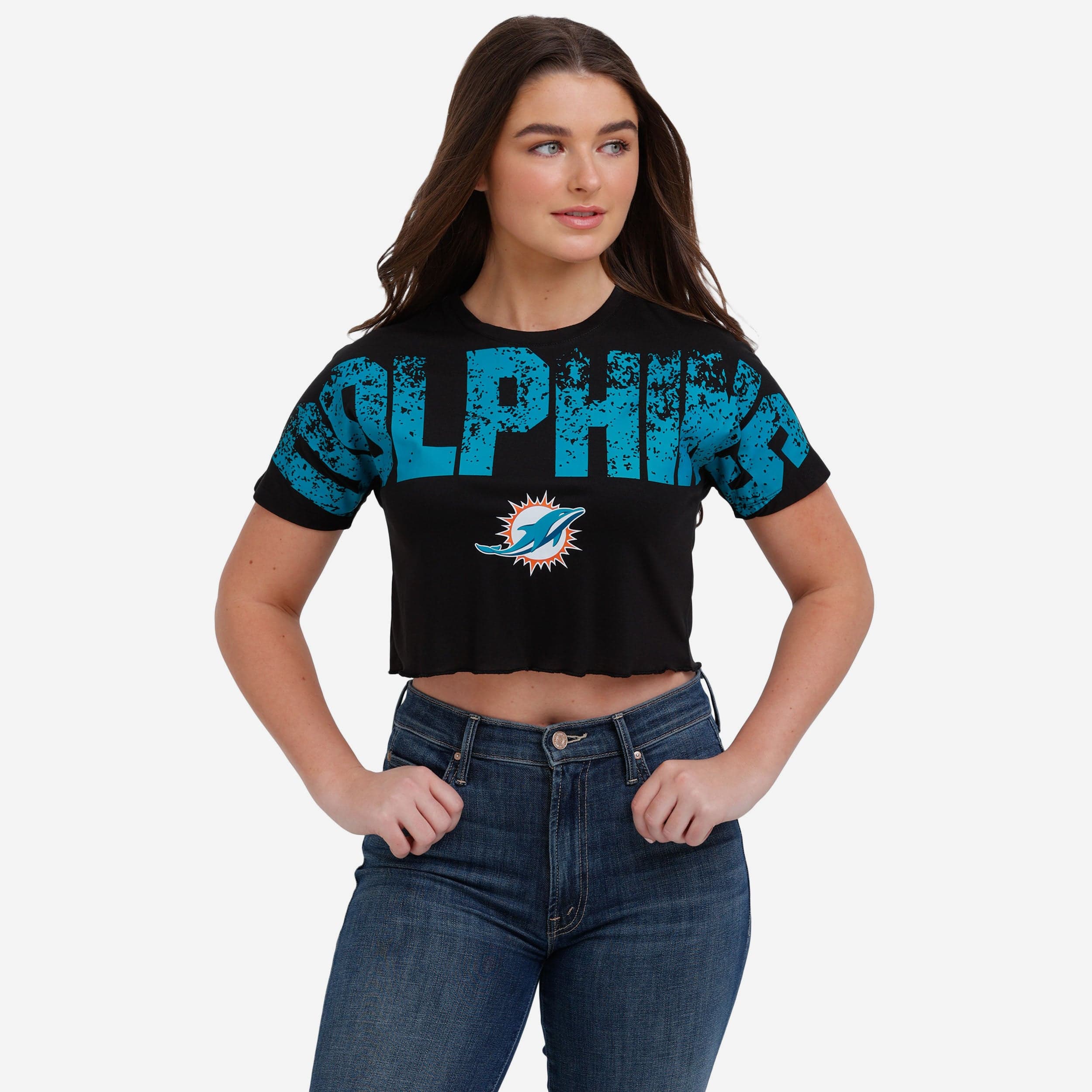 FOCO Miami Dolphins NFL Womens Gameday Mesh Crop Top
