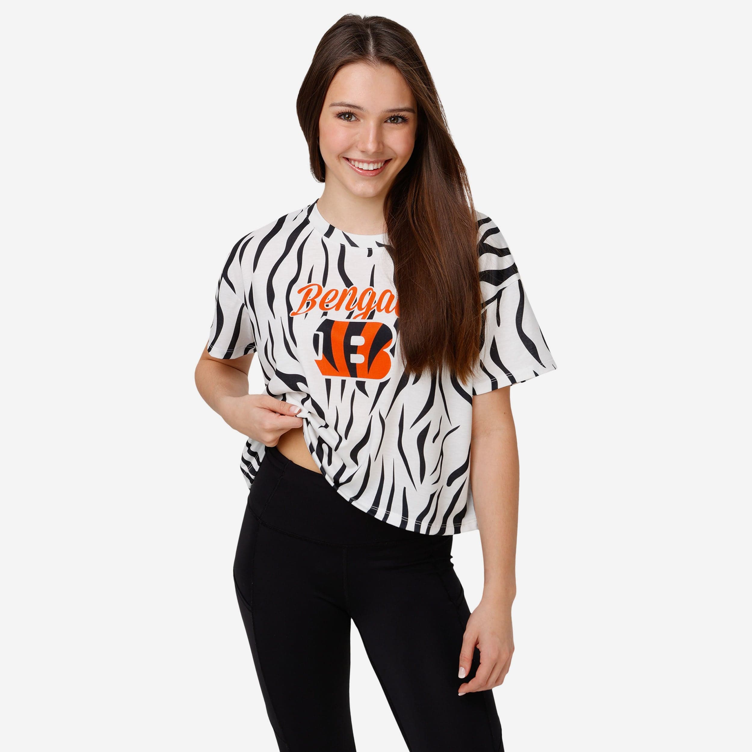 : FOCO Cincinnati Bengals NFL Womens White Stripe Pajama Shirt -  M : Sports & Outdoors