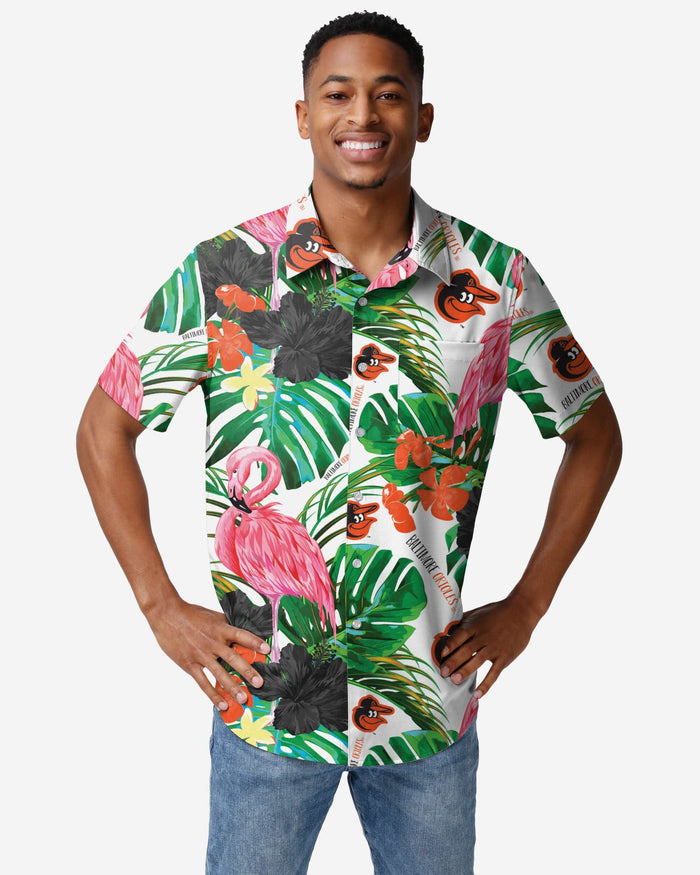 Baltimore Orioles Flamingo Button Up Shirt FOCO S - FOCO.com