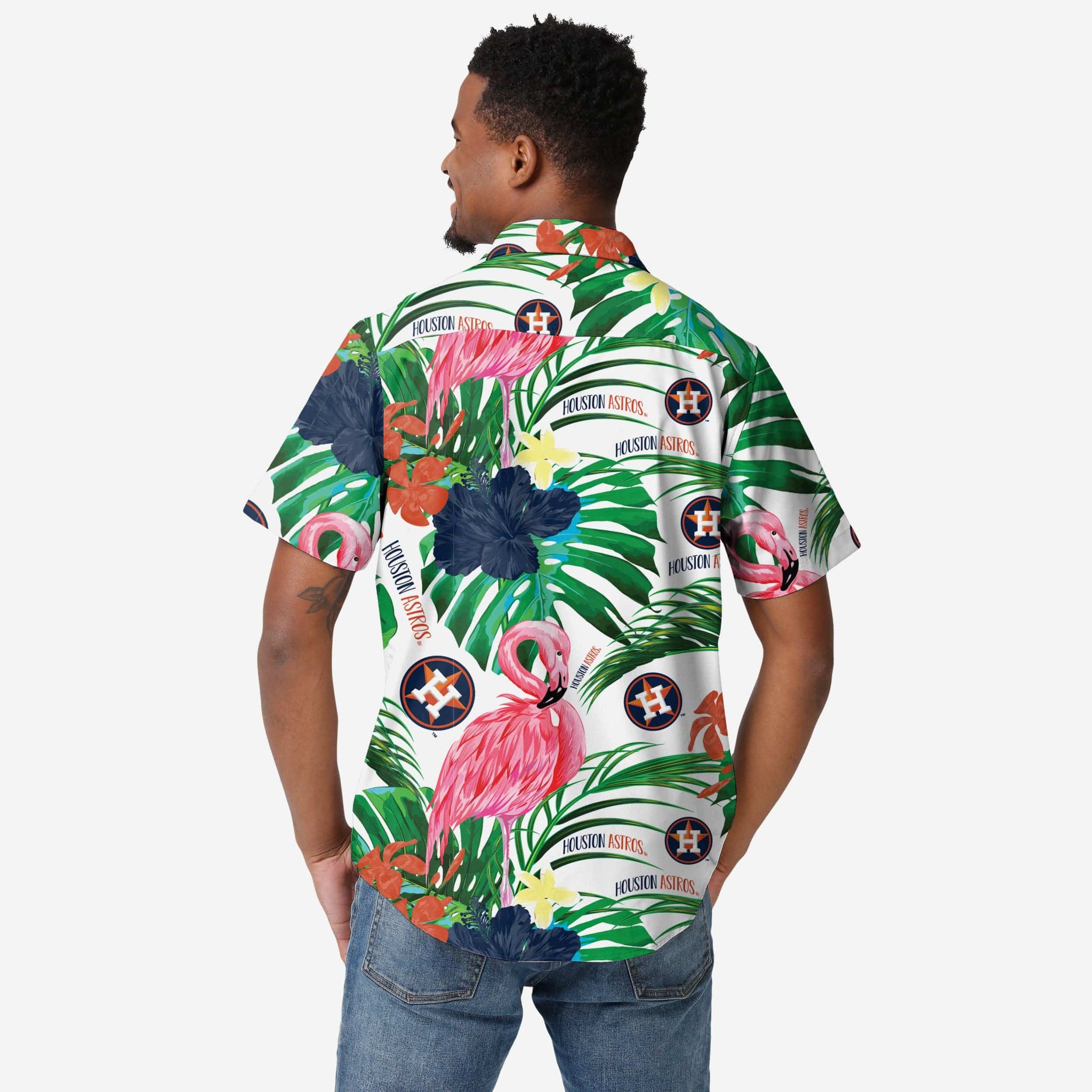 Houston Astros Tommy Bahama Flamingo King Button-Up Shirt - Navy