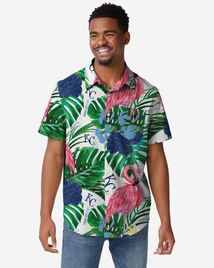 Kansas City Royals Flamingo Button Up Shirt FOCO S - FOCO.com