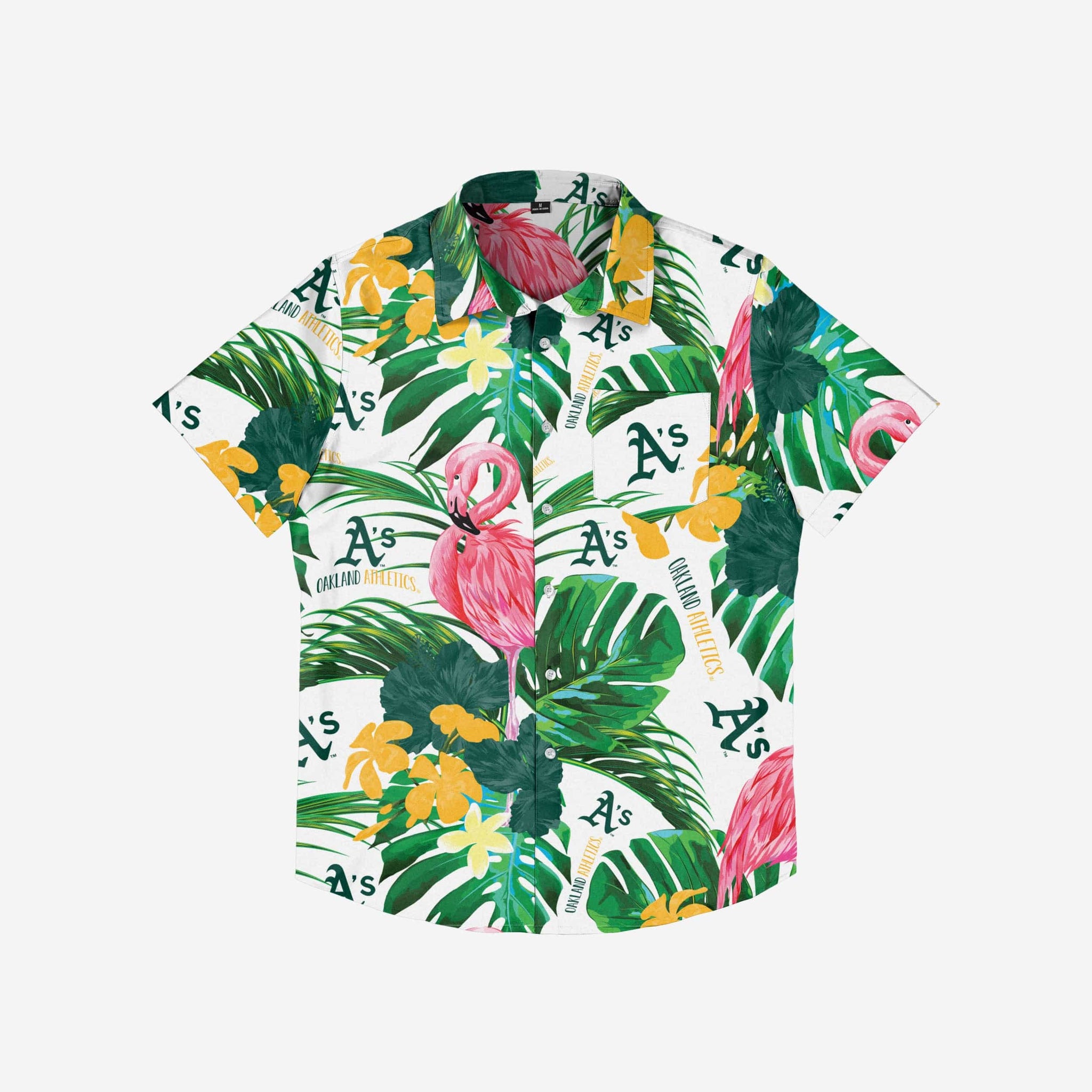 Oakland A's Hawaiian Shirt Short Sleeve Athletics Tropical Cool