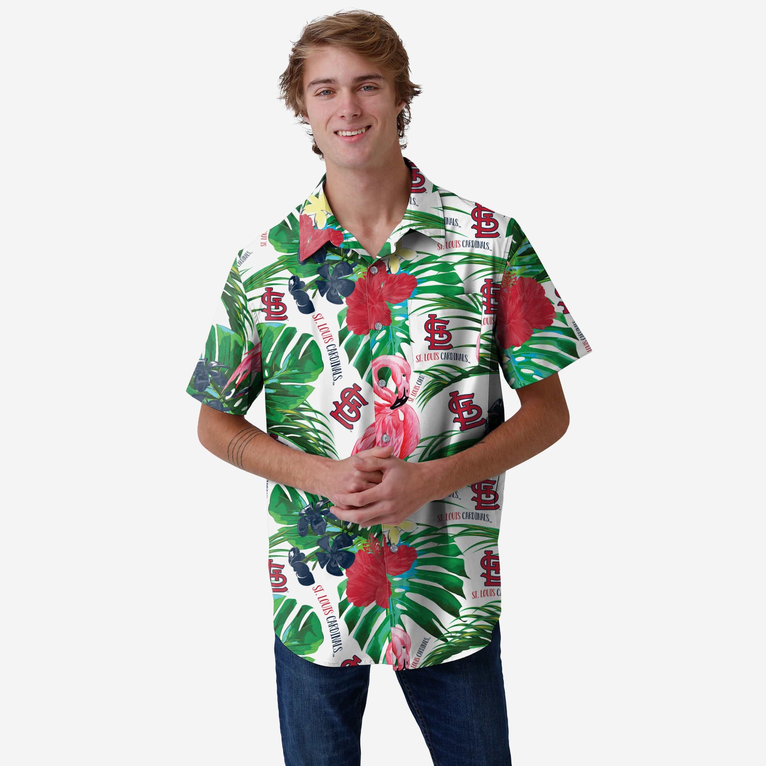 St. Louis Cardinals MLB Hawaiian Shirt Ocean Hibiscus Custom Name