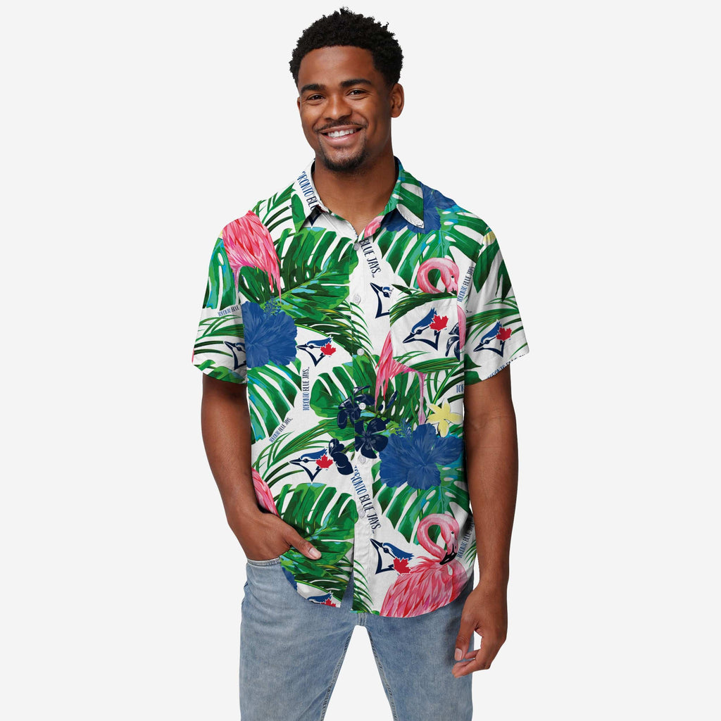 Toronto Blue Jays Flamingo Button Up Shirt FOCO